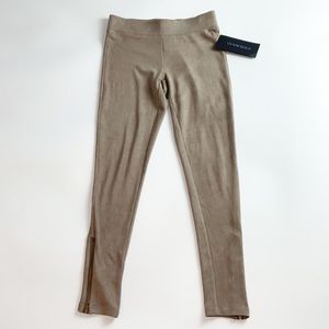 OLIVACEAOUS Faux Suede Soft Khaki Ankle Zipper Skinny Pants NWT - Size Small